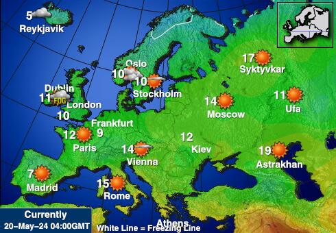 Białoruś Temperatura Mapa pogody 