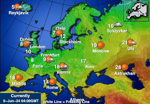Belarus Bản đồ nhiệt độ thời tiết 