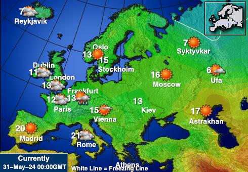 روسيا البيضاء خريطة درجة حرارة الطقس 
