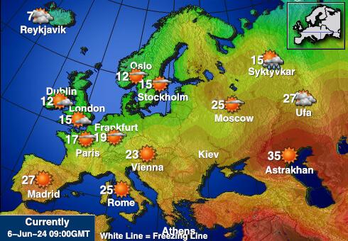 Hviterussland Været temperatur kart 