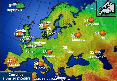 Belorusszia Időjárás hőmérséklet térképen 
