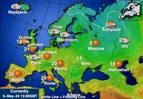 Беларус Температурна карта за времето 