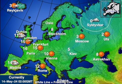 Λευκορωσία Θερμοκρασία Καιρός χάρτη 