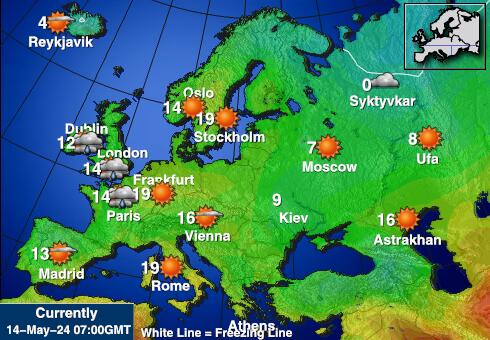 بیلاروس موسم درجہ حرارت کا نقشہ 