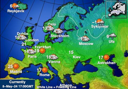 Белорусија Временска прогноза, Температура, Карта 