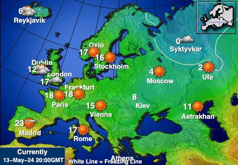 Belorusszia Időjárás hőmérséklet térképen 