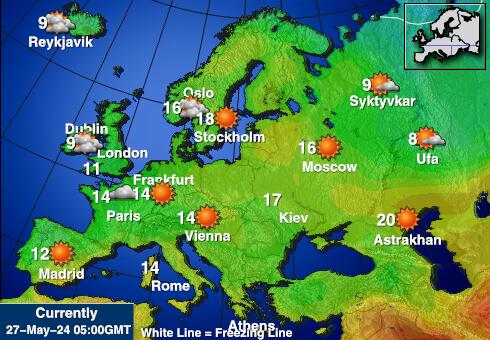 Wit-Rusland Weer temperatuur kaart 