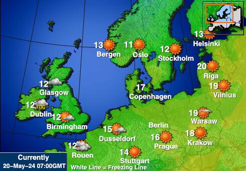 Belgia Ilm temperatuur kaart 