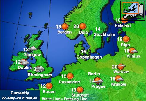 Belgium Időjárás hőmérséklet térképen 