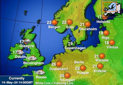 بیلجیم موسم درجہ حرارت کا نقشہ 