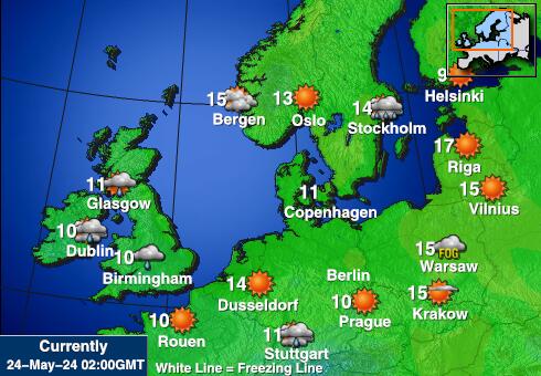 Бельгія Карта температури погоди 