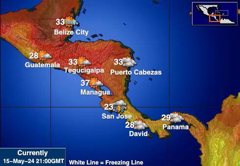 Belize Ilm temperatuur kaart 