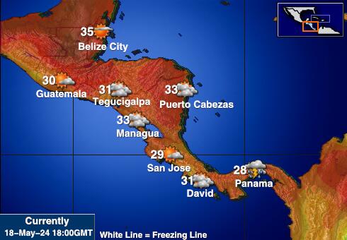 Belize Sää lämpötila kartta 