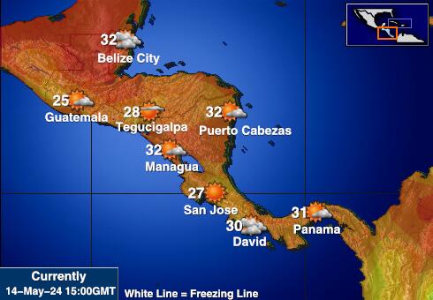 Belize Peta Suhu Cuaca 