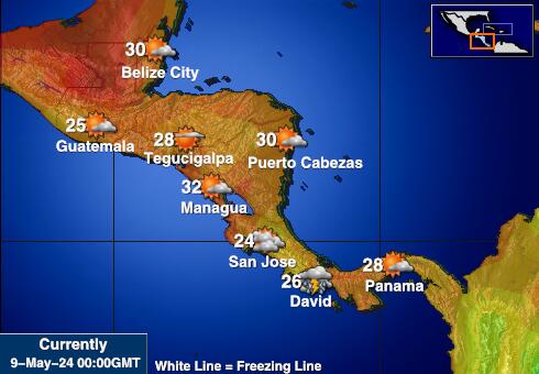 Belize Wetter Temperaturkarte 
