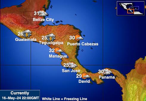 Belize Temperatura Mapa pogody 