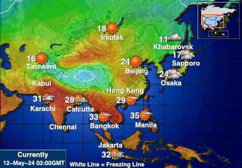 Butan Vreme Temperatura Zemljevid 
