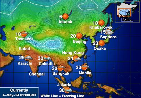 Bhutan Ilm temperatuur kaart 