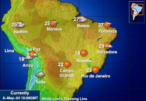 Bolivien Wetter Temperaturkarte 