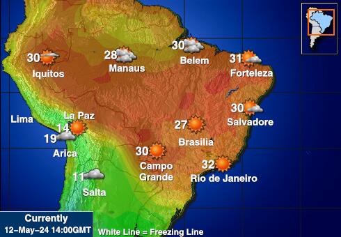 Bolīvija Laika temperatūra karte 