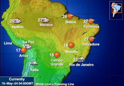 Bolivya Hava sıcaklığı haritası 