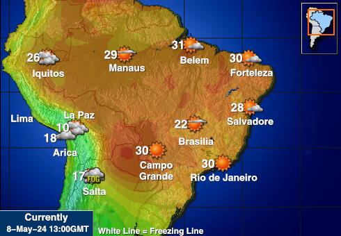 Bolivia Peta Suhu Cuaca 