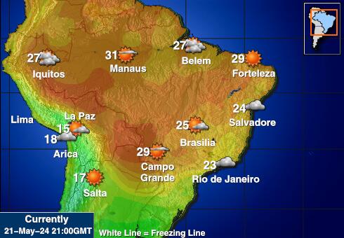 Boliivia Ilm temperatuur kaart 
