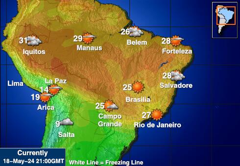Bolivia Sää lämpötila kartta 