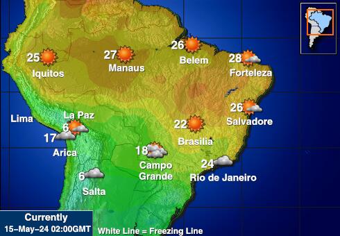 Bolivija Vreme Temperatura Zemljevid 