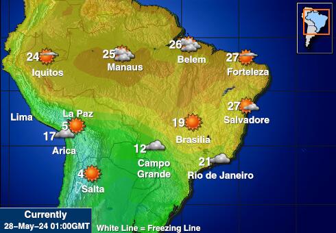 Bolivia Vädertemperaturkarta 