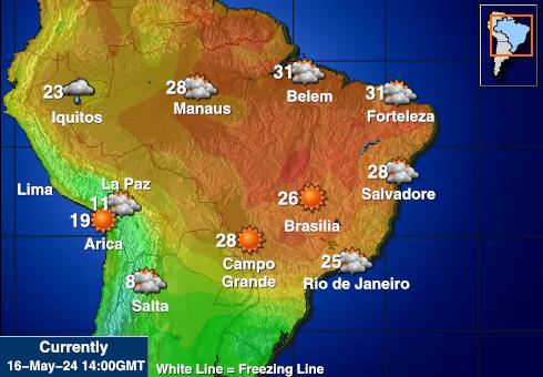 Boliwia Temperatura Mapa pogody 