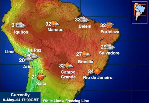 玻利维亚 天气温度图 