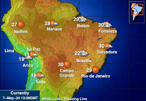 Боливија Временска прогноза, Температура, Карта 
