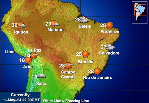 Болівія Карта температури погоди 