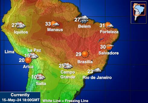 Bolivia Weer temperatuur kaart 