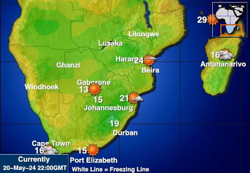 Otswana Vädertemperaturkarta 
