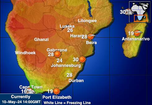 Botswana Sää lämpötila kartta 