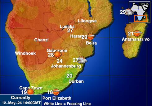 Botswana Peta Suhu Cuaca 