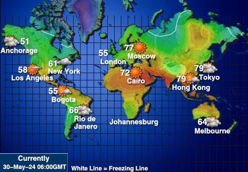 Остров Буве Температурна карта за времето 