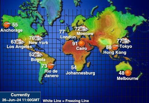 Otok Bouvet Vremenska prognoza, Temperatura, karta 