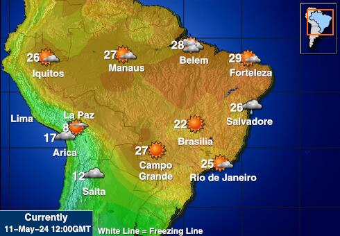 Brezilya Hava sıcaklığı haritası 
