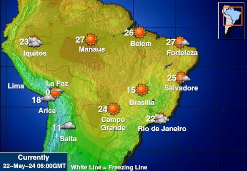 Brasiilia Ilm temperatuur kaart 
