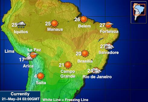 Brasilia Sää lämpötila kartta 