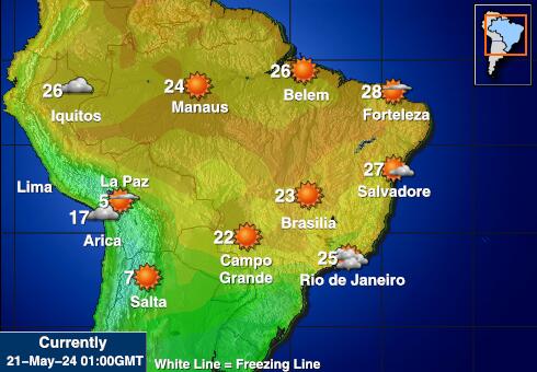 ブラジル 天気温度マップ 