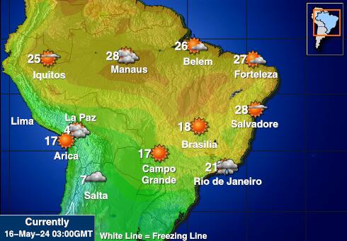 Brasil Været temperatur kart 