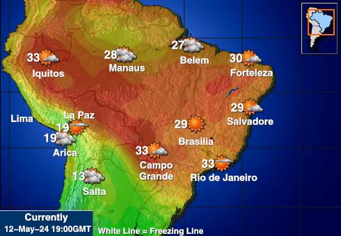 Brazília Időjárás hőmérséklet térképen 