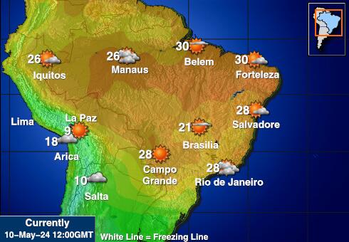 Brazīlija Laika temperatūra karte 