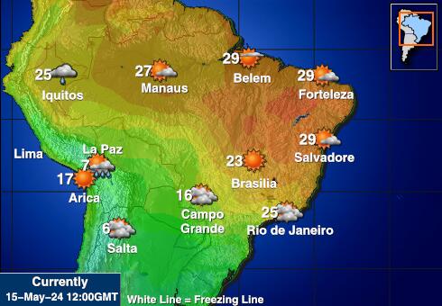 Brasil Mapa de temperatura Tiempo 