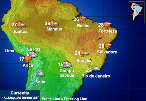 Бразилия Карта погоды Температура 