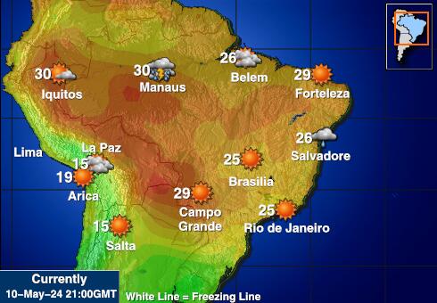 Brazil Peta Suhu Cuaca 